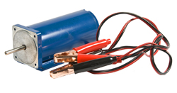 Customized OEM motors – Battery powered customized motor with battery cables for DEF pump application